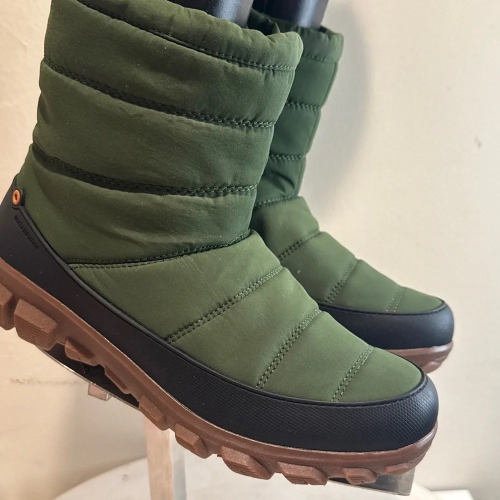 Bogs cedar Quilted Waterproof Green Boots Women’s size 8 new - Picture 4 of 10